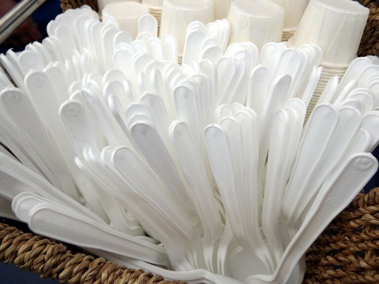 plastica monouso, bicchieri, posate, piatti, plastica