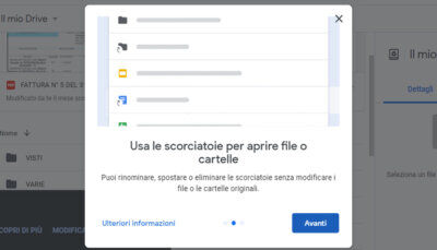 Google drive scorciatoie tastiera