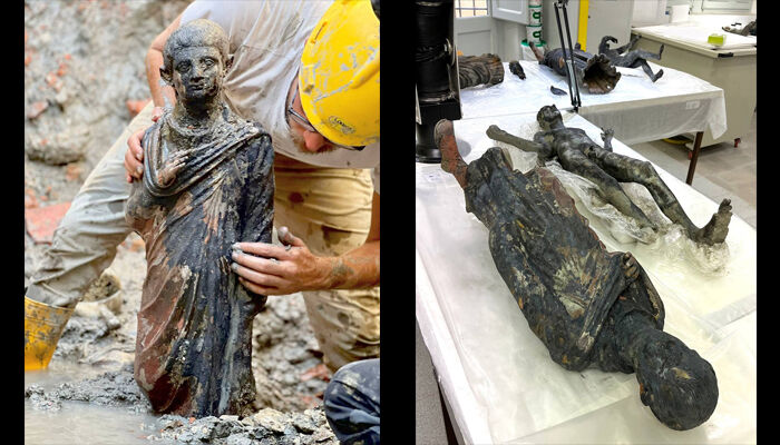 scoperta archeologica a san casciano dei bagni statue in bronzo