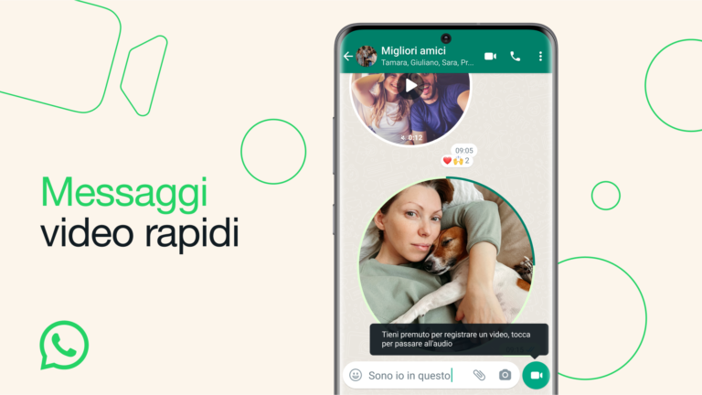 WhatsApp videomessaggi istantanei