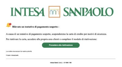 Intesa Sanpaolo truffa