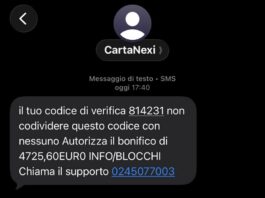 Truffa Nexi SMS