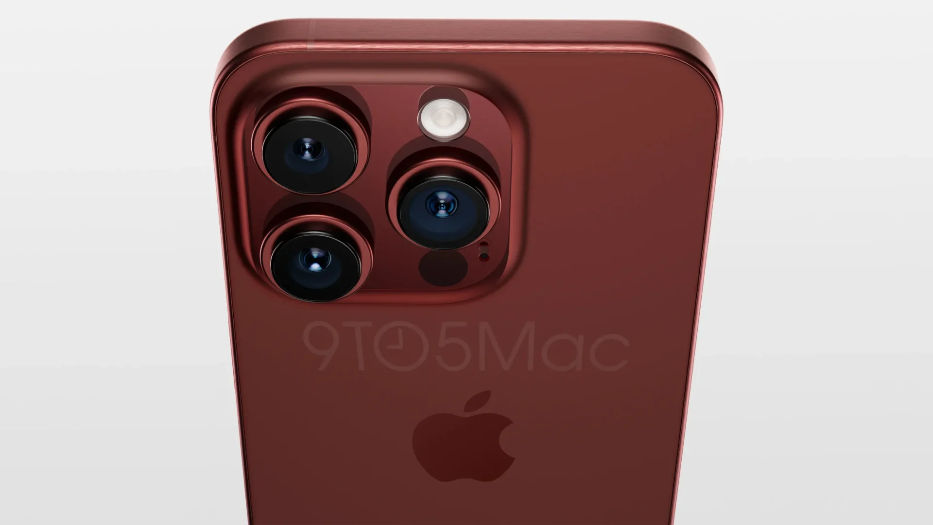 iPhone 15 Pro rosso scuro render